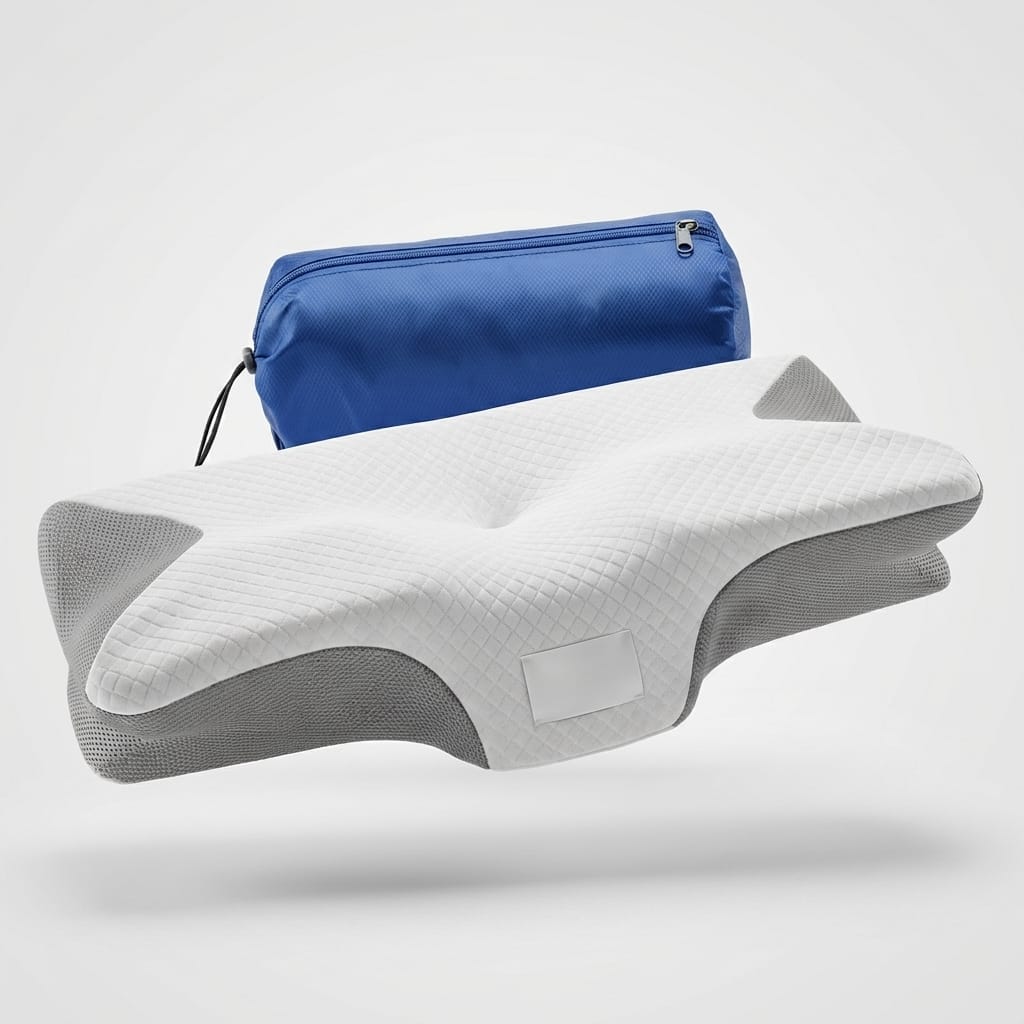 Kit com 1 travesseiro ergonômico e bolsa de transporte
